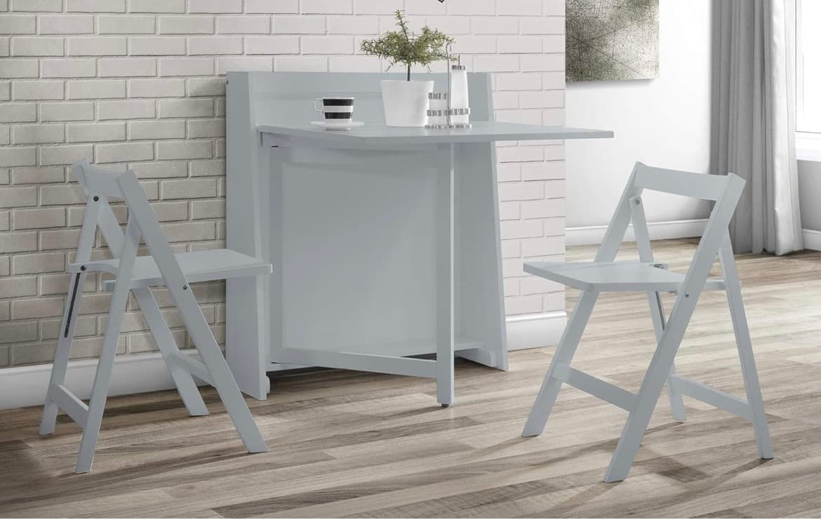 Tisch mit Stühle Das kompakte Esszimmer-Set in hellgrau Neu !