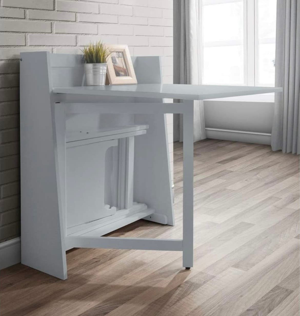 Tisch mit Stühle Das kompakte Esszimmer-Set in hellgrau Neu ! – Bild 3