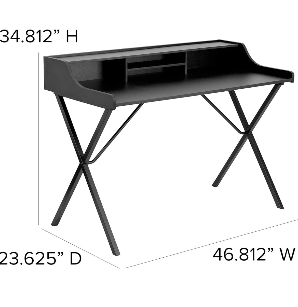 Flash Furniture Computer Desk Shelf, Steel, Black Laminate Top/Black Frame, 121.92 x 67.31 x 10.16 cm. – Bild 11