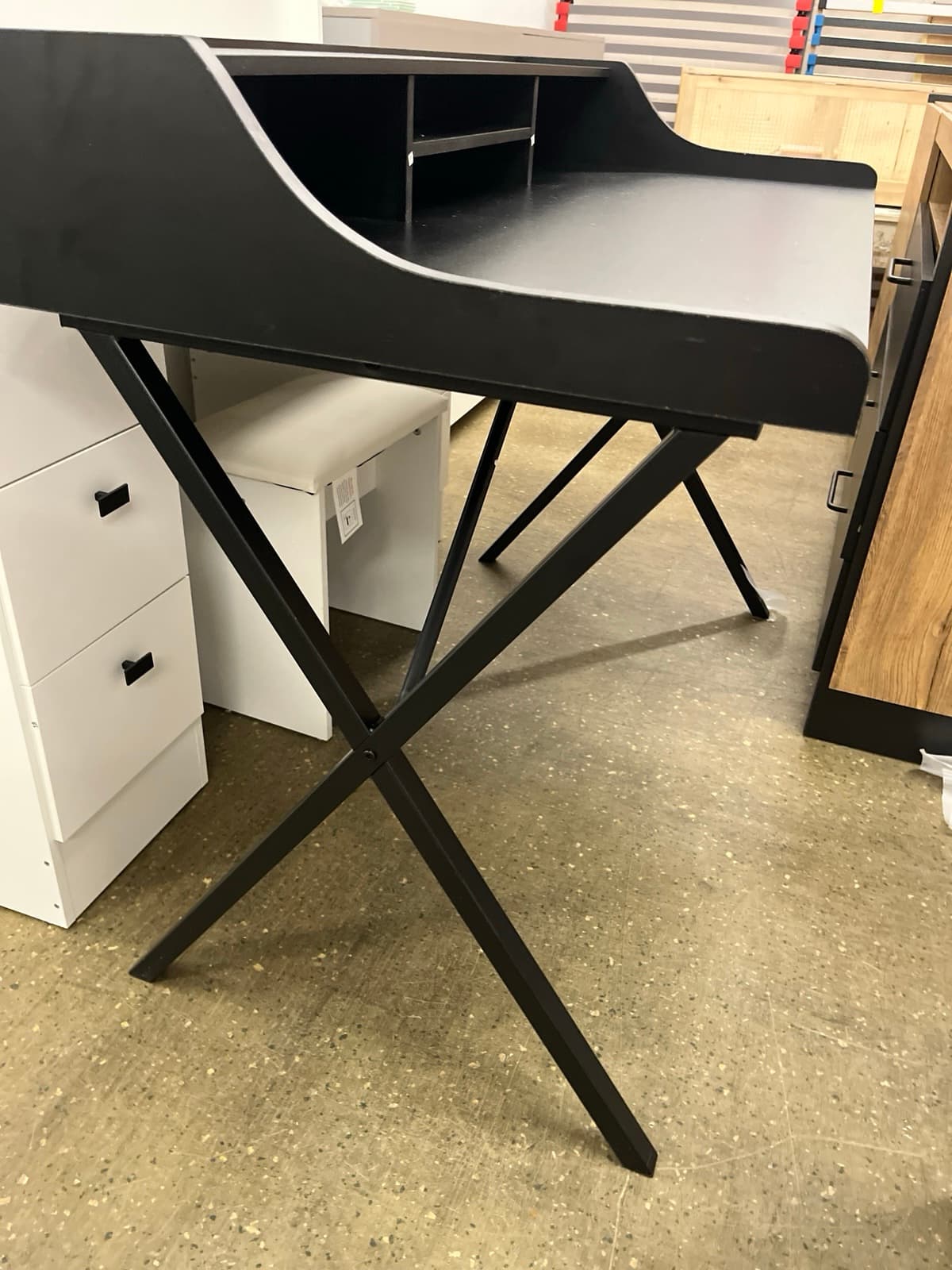 Flash Furniture Computer Desk Shelf, Steel, Black Laminate Top/Black Frame, 121.92 x 67.31 x 10.16 cm. – Bild 5