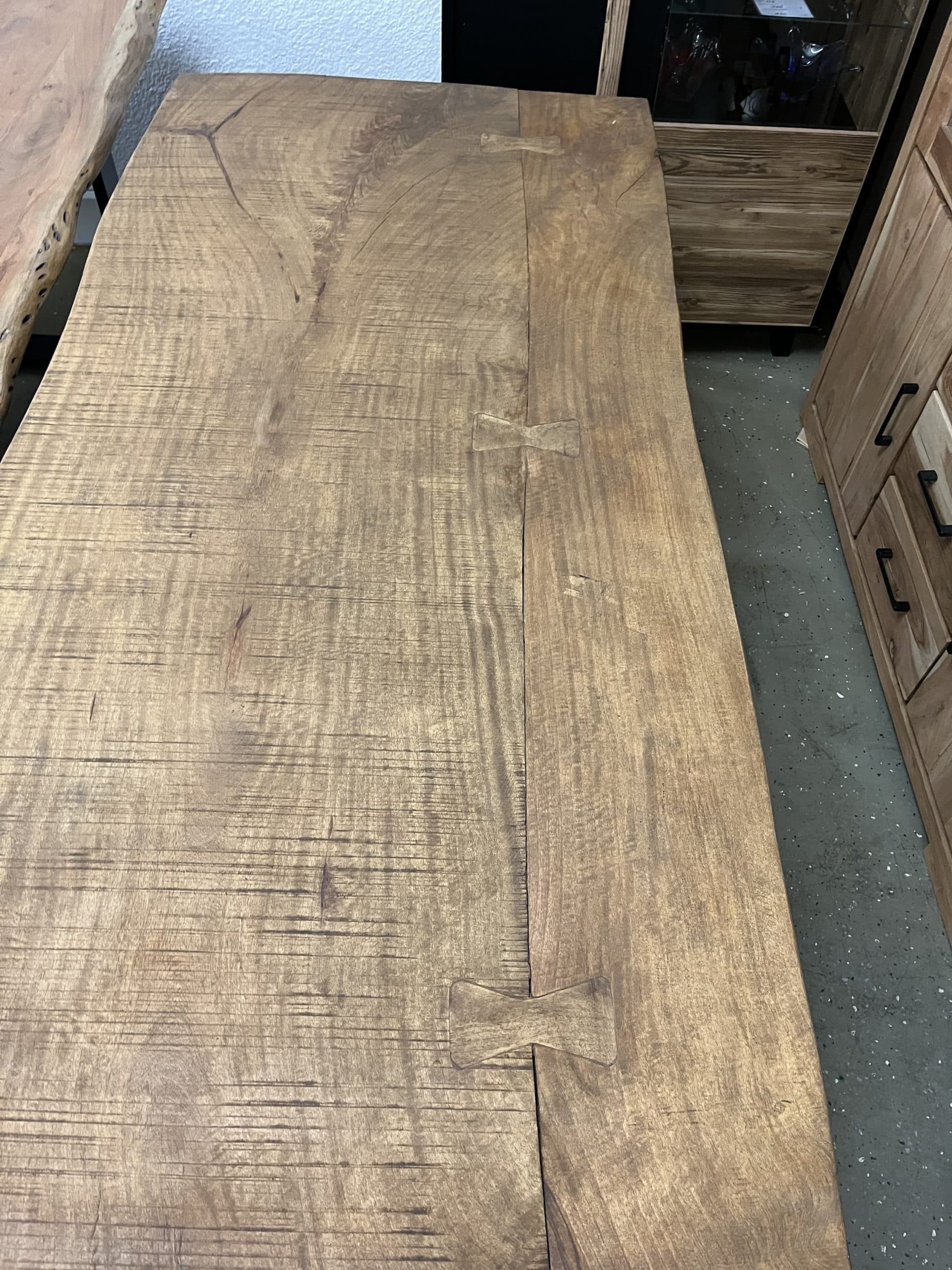 Esstisch aus Mango Holz Massiv mit Baumkante 180x90x78 cm geölt. – Bild 10