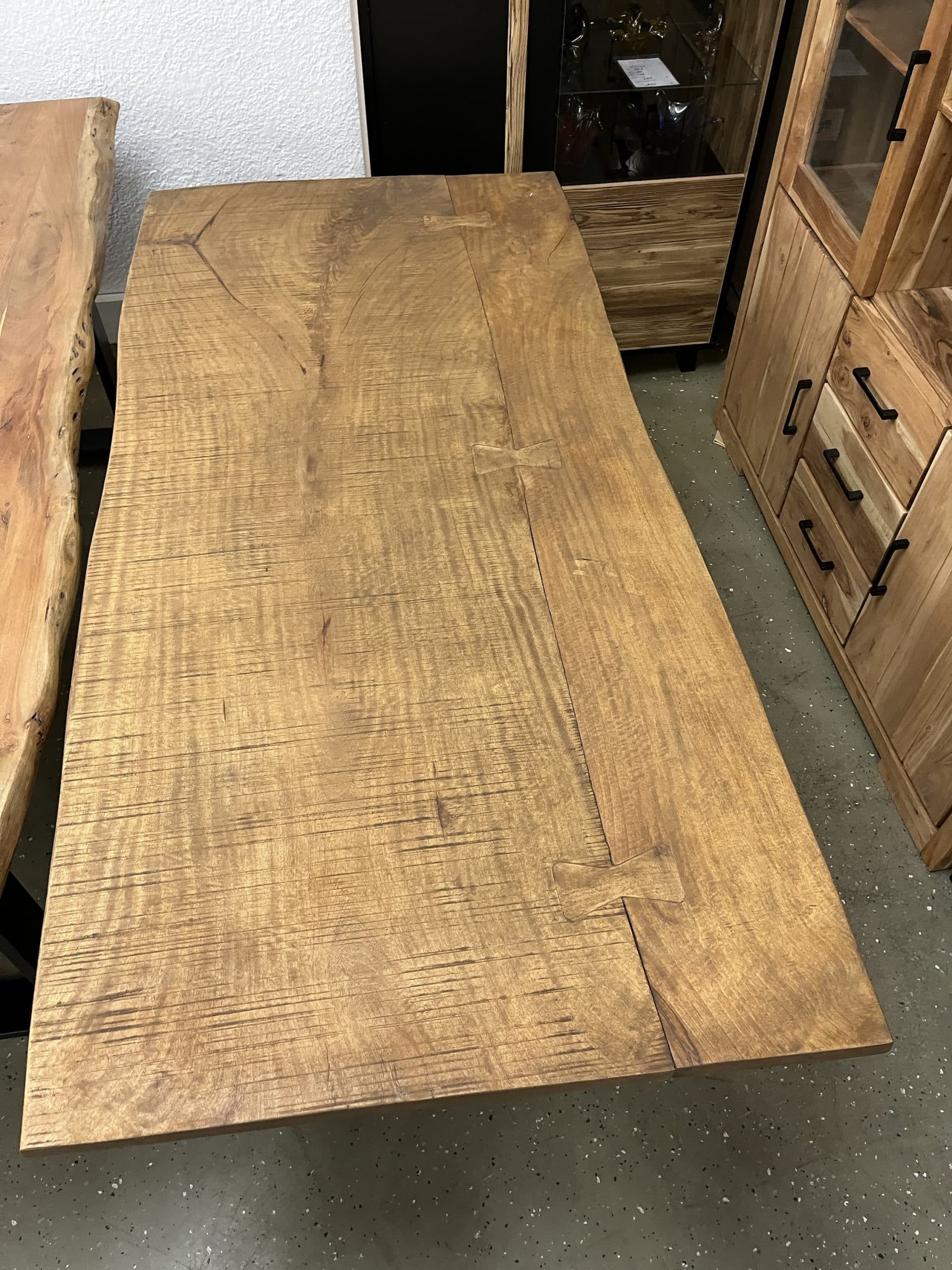 Esstisch aus Mango Holz Massiv mit Baumkante 180x90x78 cm geölt. – Bild 11