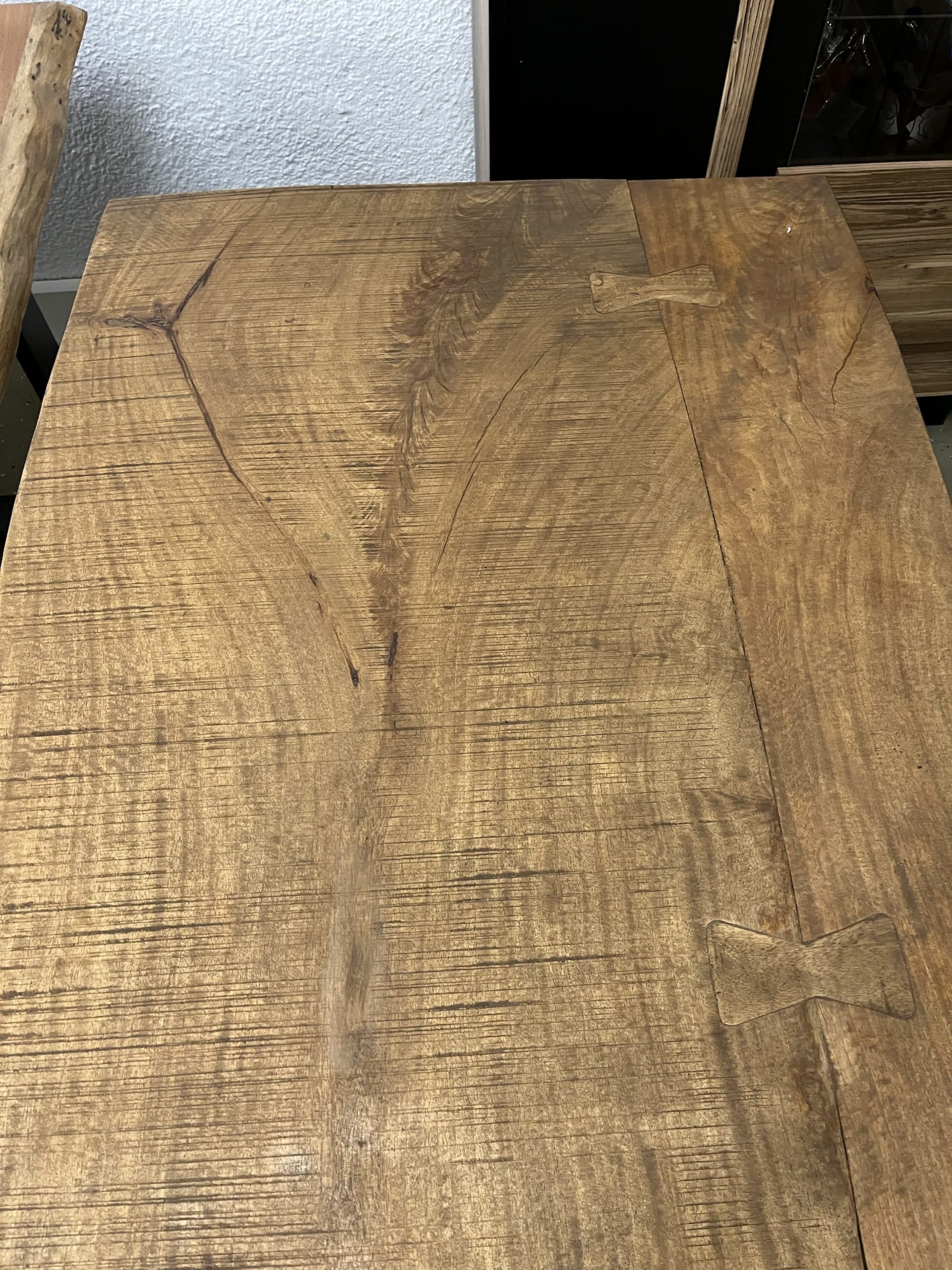 Esstisch aus Mango Holz Massiv mit Baumkante 180x90x78 cm geölt. – Bild 12