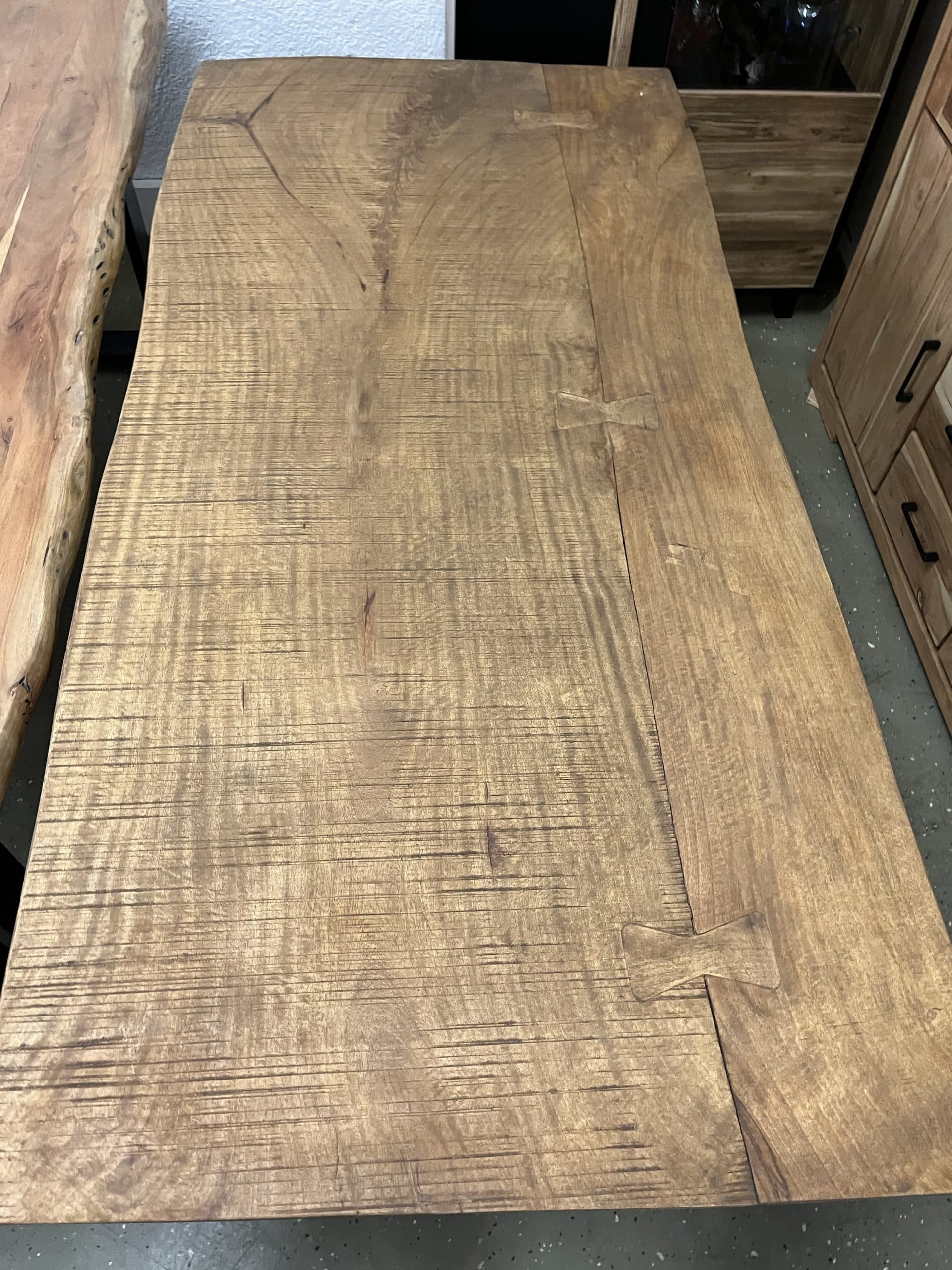 Esstisch aus Mango Holz Massiv mit Baumkante 180x90x78 cm geölt. – Bild 13