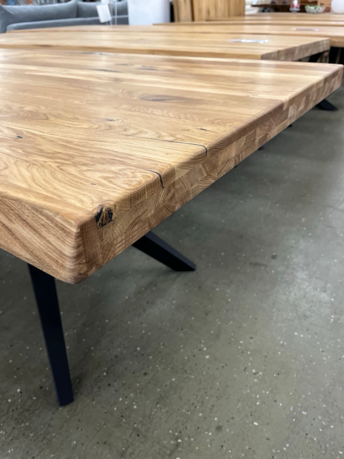 Esstisch aus Eiche Massiv mit Baumkante 300x100x75 cm 60 mm Stark gedoppelt ❗️ – Bild 6