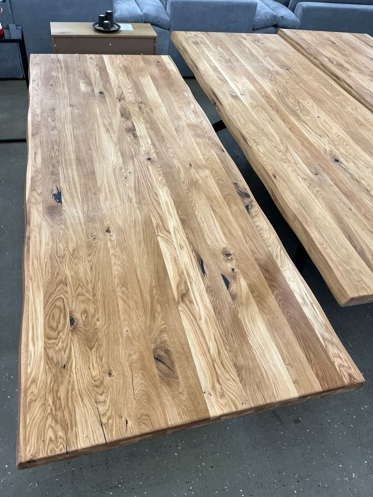 Esstisch aus Eiche Massiv mit Baumkante 240x100x75 cm 60 mm Stark gedoppelt – Bild 10