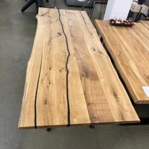 Esstisch Tisch +Massivholz Eiche VOLL 4cm +Baumkante +Epoxidharz 260x100 cm