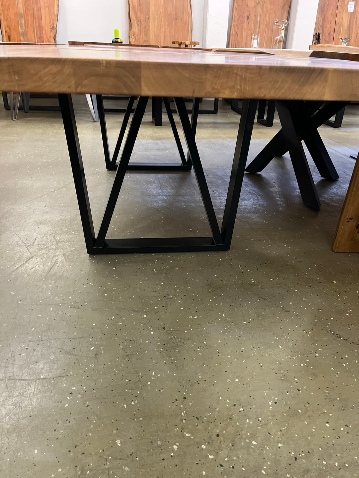 Eichentisch mit Ansteckplatte 200x100x75 bis 300 cm verlegner, Wildeiche massiv geölt, – Bild 14