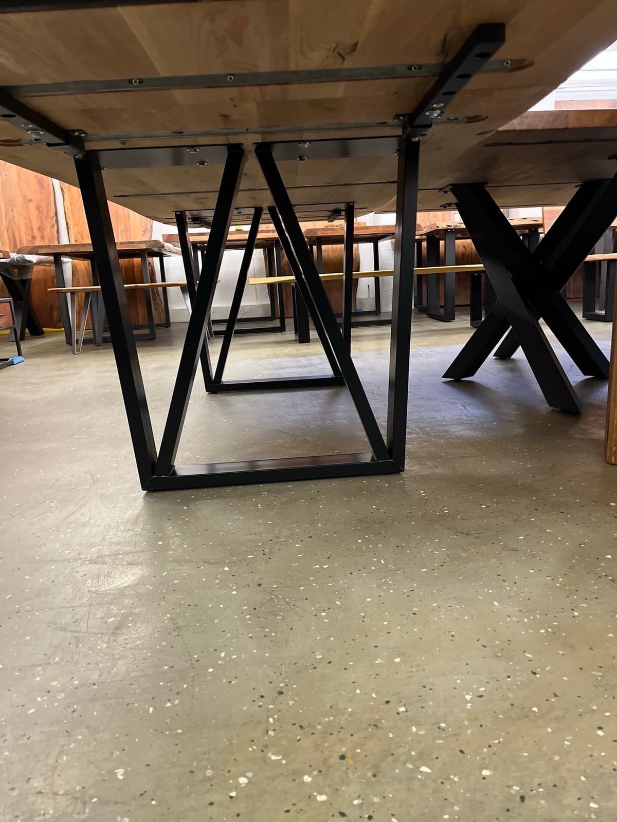 Eichentisch mit Ansteckplatte 200x100x75 bis 300 cm verlegner, Wildeiche massiv geölt, – Bild 15