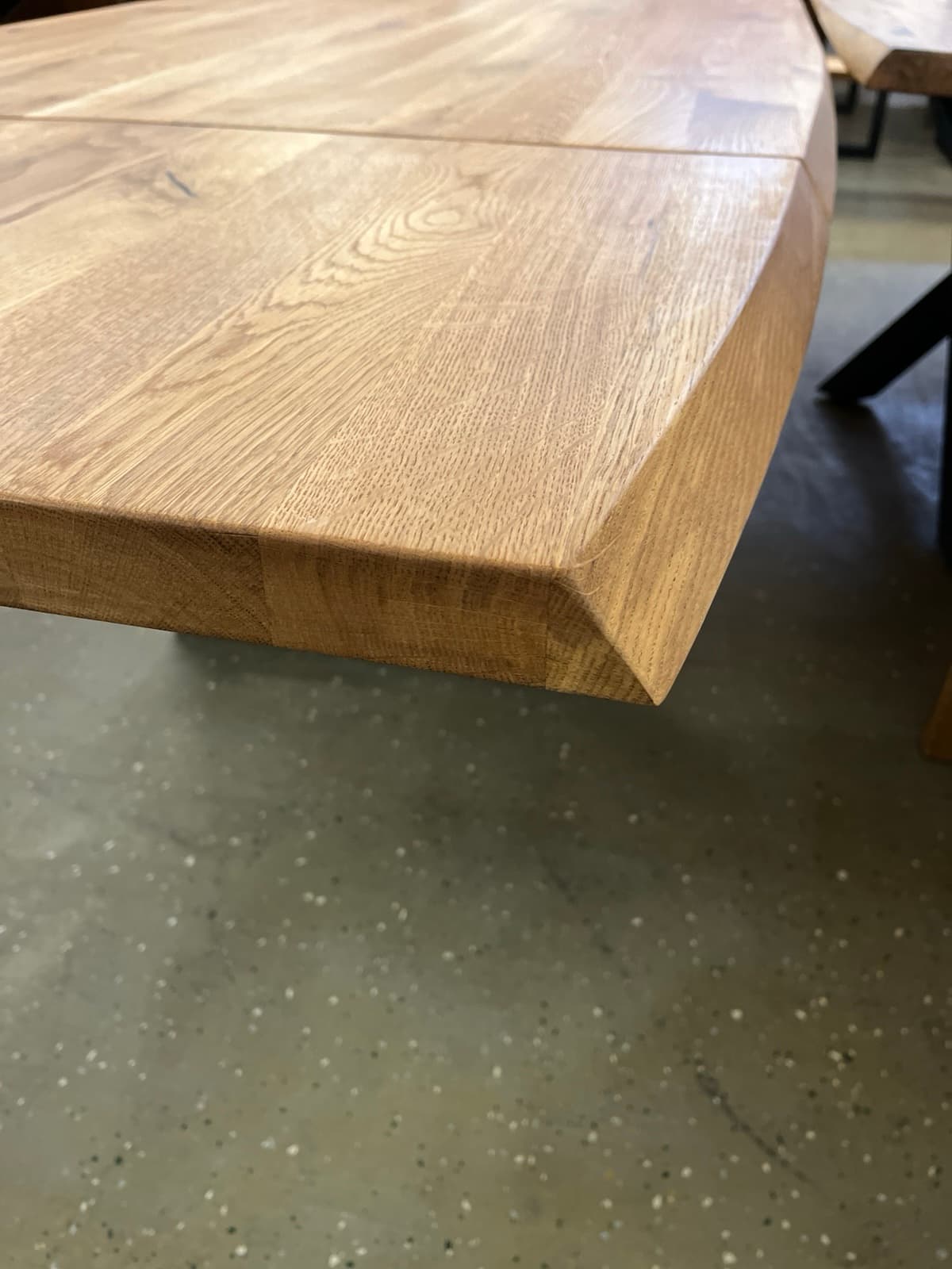 Eichentisch mit Ansteckplatte 200x100x75 bis 300 cm verlegner, Wildeiche massiv geölt, – Bild 16