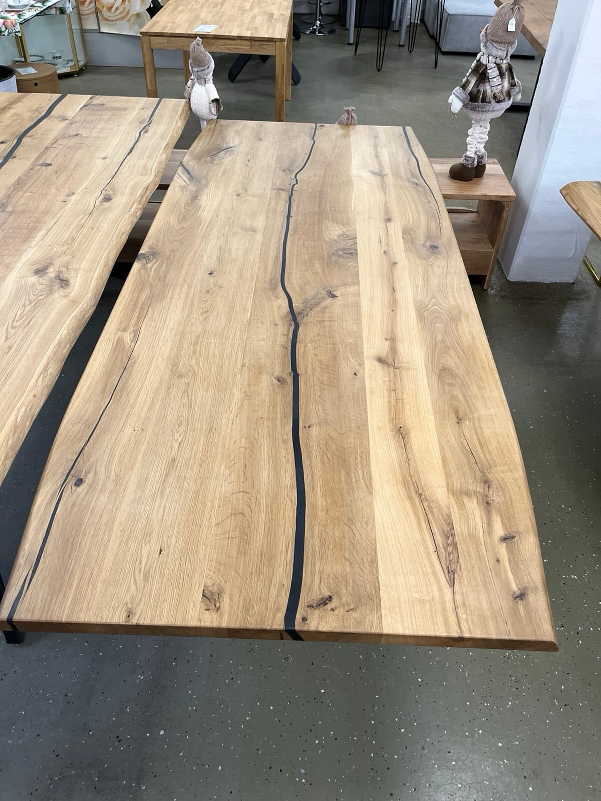 Esstisch Tisch + Massivholz Eiche 240x100x75 cm Epoxidharz mit Stern / Doppel X und U Gestell – Bild 3