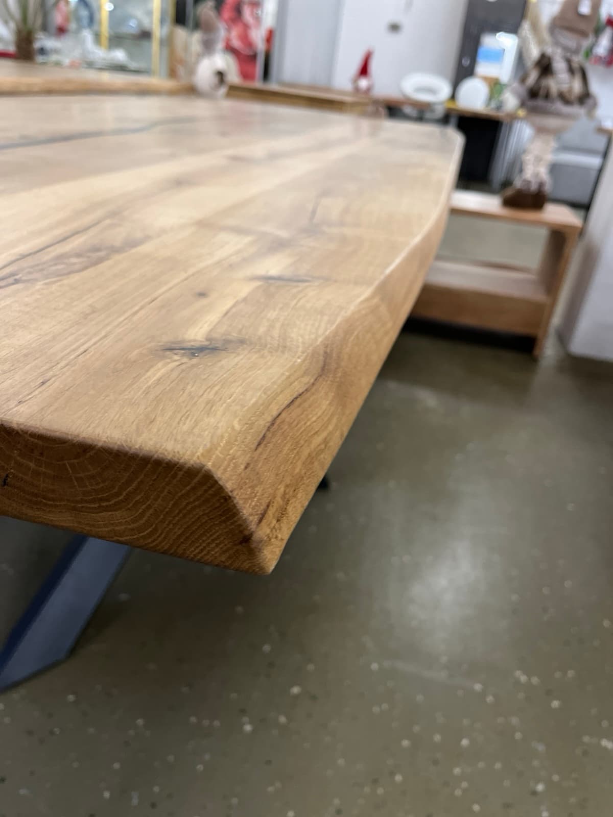 Esstisch Tisch + Massivholz Eiche 240x100x75 cm Epoxidharz mit Stern / Doppel X und U Gestell – Bild 5